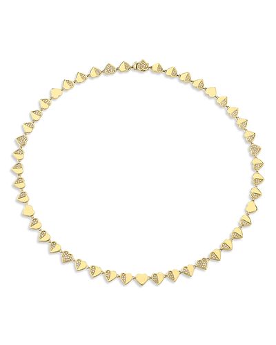 Sydney Evan Sydney Evan 14K Yellow Gold The Solara Diamond Half Heart Eternity Necklace, 16