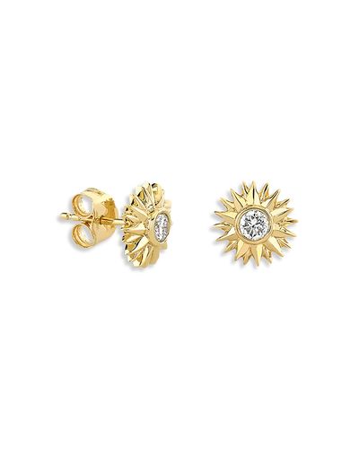 Sydney Evan Sydney Evan 14K Yellow Gold The Solara Diamond Sunburst Stud Earrings
