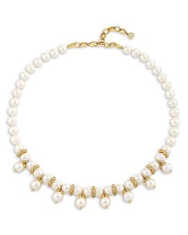 Sydney Evan Sydney Evan 14K Yellow Gold The Solara Freshwater Pearl & Diamond Dangle Collar Necklace, 14.5-16.5
