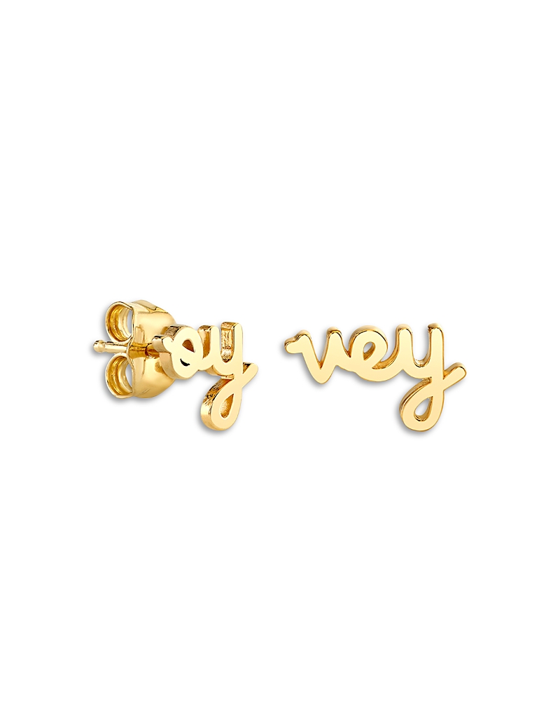 Sydney Evan Sydney Evan 14K Yellow Gold The Solara Oy Vey Stud Earrings