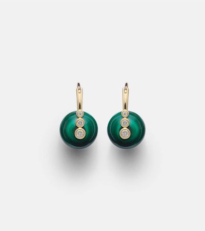 Sydney Evan Sydney Evan 14kt gold earrings with diamonds and malachites