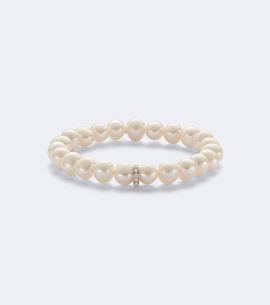 Sydney Evan Sydney Evan 14kt white gold beaded bracelet with freshwater pearls and diamonds