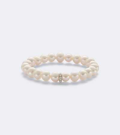 Sydney Evan Sydney Evan 14kt white gold beaded bracelet with freshwater pearls and diamonds
