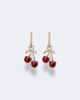 Sydney Evan Sydney Evan Cherry 14kt gold hoop earrings with garnets and diamonds - 1