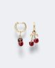 Sydney Evan Sydney Evan Cherry 14kt gold hoop earrings with garnets and diamonds - 4