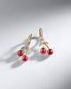 Sydney Evan Sydney Evan Cherry 14kt gold hoop earrings with garnets and diamonds - 5