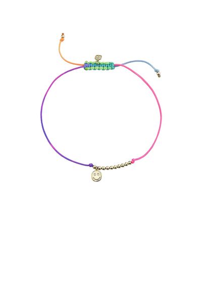 Sydney Evan Sydney Evan Double Stone Happy Face Cord Bracelet