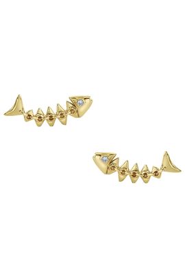 Sydney Evan Sydney Evan Fishbone Stud Earrings