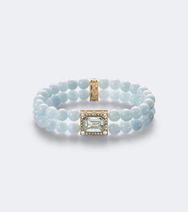 Sydney Evan Sydney Evan Multi Spacers 14kt gold beaded bracelet with gemstones