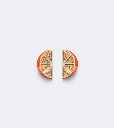 Sydney Evan Sydney Evan Orange 14kt gold earrings with sapphires