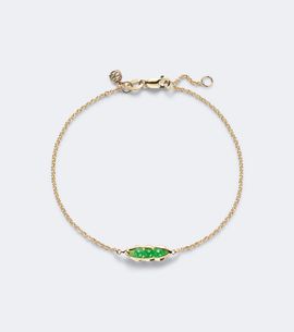 Sydney Evan Sydney Evan Pea Pod 14kt gold bracelet with jades