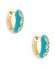 Sydney Evan Sydney Evan Puffy Enamel Marquis Eye Huggie Hoop Earrings - 1
