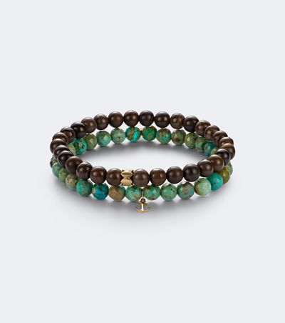 Sydney Evan Sydney Evan Set of 2 14kt gold beaded bracelets with turquoise and jaspers