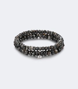 Sydney Evan Sydney Evan Set of 2 14kt white gold beaded bracelets with diamonds and moonstones