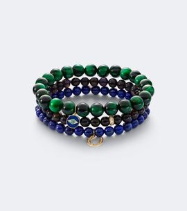 Sydney Evan Sydney Evan Set of 3 14kt gold beaded bracelets with gemstones