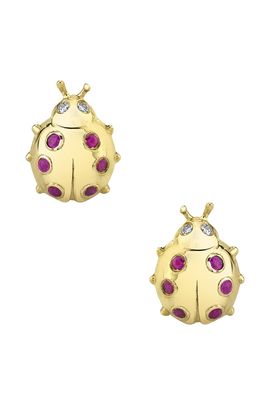 Sydney Evan Sydney Evan Small Ladybug Stud Earrings