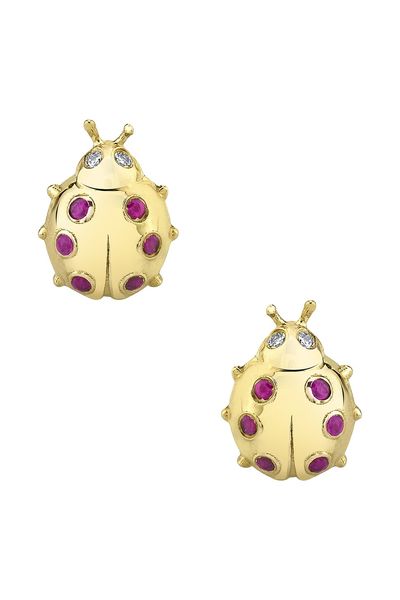 Sydney Evan Sydney Evan Small Ladybug Stud Earrings