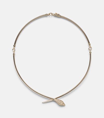 Sydney Evan Sydney Evan Snake 14kt gold pendant necklace with diamonds