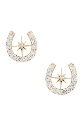Sydney Evan Sydney Evan Starburst Horseshoe Stud Earrings