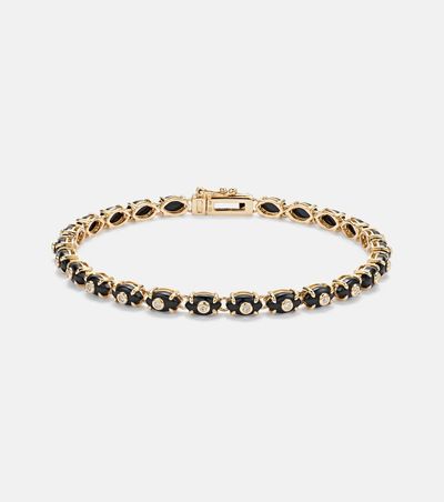 Sydney Evan Sydney Evan Tiny Carved Stone 14kt gold bracelet with onyx and diamonds