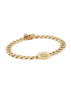 Sydney Evan Women's 14K Yellow Gold & 0.015 TCW Diamond Marquis Eye Coin Link Bracelet
