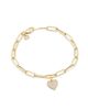 Sydney Evan Women's 14K Yellow Gold & 0.1 TCW Diamond Heart Charm Bracelet - 5