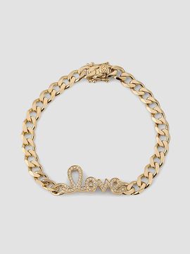 Sydney Evan Women's 14K Yellow Gold & 0.21 TCW Diamond "Love" Bracelet