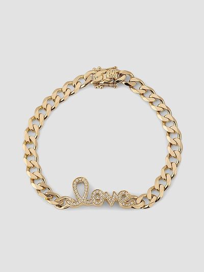 Sydney Evan Women's 14K Yellow Gold & 0.21 TCW Diamond "Love" Bracelet