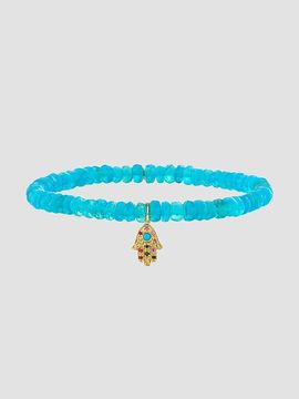Sydney Evan Women's 14K Yellow Gold, Blue Ethiopian Opal & Multi-Gemstone Beaded Stretch Bracelet