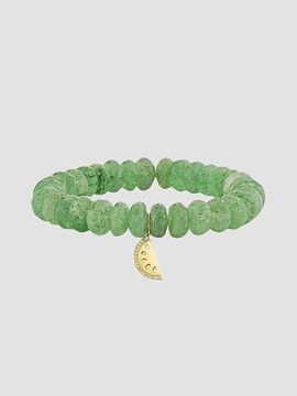 Sydney Evan Women's 14K Yellow Gold, Green Quartz & 0.05 TCW Diamond Beaded Stretch Bracelet