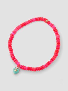 Sydney Evan Women's 14K Yellow Gold, Hot Pink Ethiopian Opal & Multi-Gemstone Beaded Stretch Bracelet