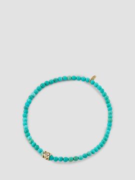 Sydney Evan Women's 14K Yellow Gold, Turquoise & 0.03 TCW Diamond Beaded Stretch Bracelet