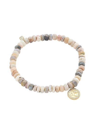 Sydney Evan Women's Australian Opal, 14K Yellow Gold & 0.084 TCW Diamond Luck & Protection Charm Beaded Bracelet