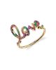 Sydney Evan Women's Bright Smiles 14K Yellow Gold & Rainbow Sapphire Large "Love" Script Ring - 1