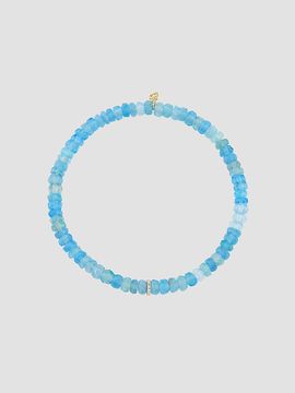 Sydney Evan Women's Cocktail 14K Yellow Gold, Blue Ethiopian Opal & 0.04 TCW Diamond Beaded Stretch Bracelet