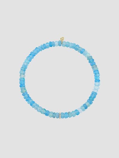 Sydney Evan Women's Cocktail 14K Yellow Gold, Blue Ethiopian Opal & 0.04 TCW Diamond Beaded Stretch Bracelet