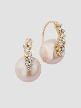 Sydney Evan Women's Cocktail 14K Yellow Gold, Freshwater Pearl & 0.70 TCW Diamond Drop Earrings