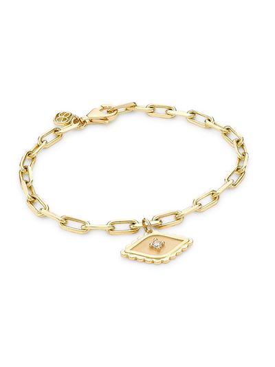 Sydney Evan Women's Large Evil Eye 14K Gold & 0.066 TCW Diamond Charm Bracelet