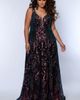 Sydney's Closet Sydney's Closet Bra-Friendly V-Neckline Sequin A-Line Plus Size Gown - 1