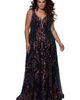 Sydney's Closet Sydney's Closet Bra-Friendly V-Neckline Sequin A-Line Plus Size Gown - 3