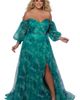 Sydney's Closet Sydney's Closet Floral Strapless Sweetheart Neckline Plus Size A-Line Gown - 3