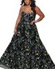 Sydney's Closet Sydney's Closet Floral Sweetheart Neckline Plus Size A-Line Gown - 4