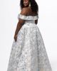 Sydney's Closet Sydney's Closet Off-the-Shoulder Brocade Plus Size Formal Dress with Slit - 2