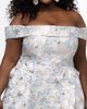 Sydney's Closet Sydney's Closet Off-the-Shoulder Brocade Plus Size Formal Dress with Slit - 3