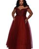Sydney's Closet Sydney's Closet Off the Shoulder V-Neckline Plus Size Ballgown - 3