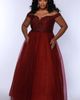 Sydney's Closet Sydney's Closet Off the Shoulder V-Neckline Plus Size Ballgown - 4