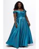 Sydney's Closet Sydney's Closet Pleated Off-the-Shoulder Curvy Formal Dress - 1