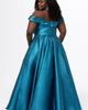 Sydney's Closet Sydney's Closet Pleated Off-the-Shoulder Curvy Formal Dress - 2