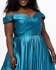Sydney's Closet Sydney's Closet Pleated Off-the-Shoulder Curvy Formal Dress - 3