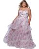 Sydney's Closet Sydney's Closet Pleated Tiered Floral A-Line Plus Size Gown - 1
